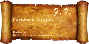 Fernbach Vivien névjegykártya